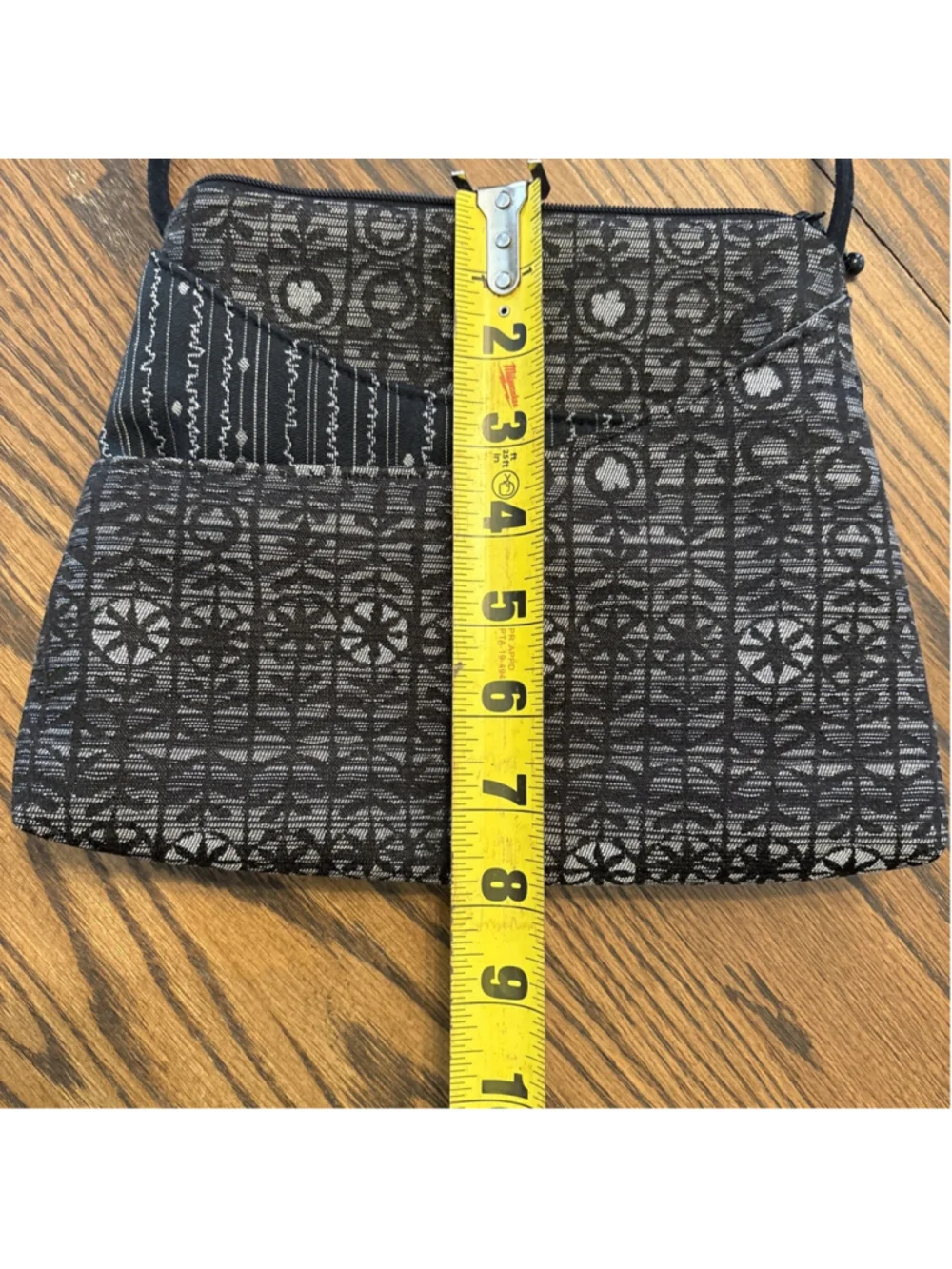 Maruca Design Pocket Bag Crossbody Zip Closure black/gray made in USA